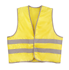 Front view of yellow safety vest