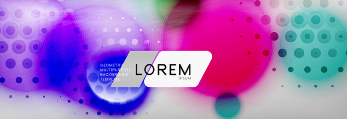 Background abstract - blurred dotted color circle shape, techno bubbles