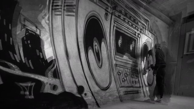 ghettoblaster graffiti stereo music artist painting