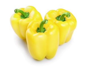 yellow sweet bell pepper isolated on white background