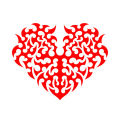 Abstract shape like symbolic heart or tattoo pattern.
