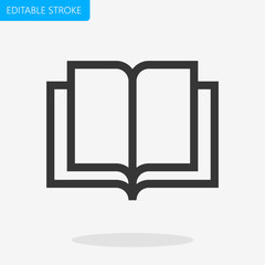 Open Book Editable Stroke Pixel Perfect Icon Vector