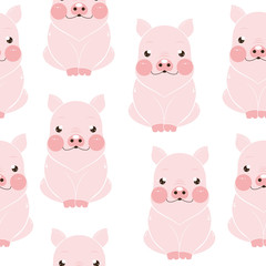 Cute pink pigs pattern