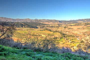 Andalusian countryside, panorama from Ronda, Spain