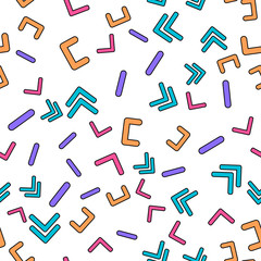 Colorful pattern with different shapes objects. Texture background for textile, print, paper, fabric background, wallpaper