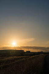 河川敷からの夕焼け