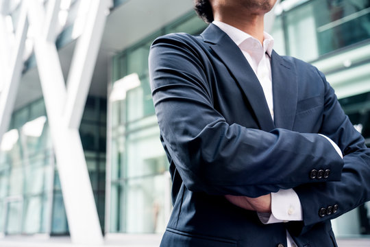 Successful concept. Businessman expressing to celebrate his success.