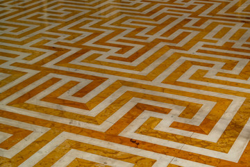 Marble floor with Greek ocher decoration