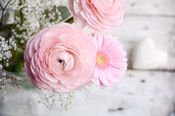 Frühlingsblumen - Blumengrüße rosa Blumenstrauß 