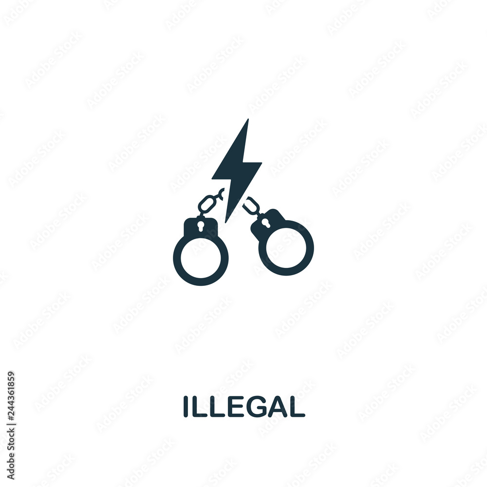 Poster illegal icon. premium style design from corruption icon collection. pixel perfect illegal icon for w