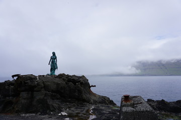 Bronze Statue on the Atlantic Ocean