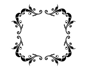 Floral empty frame vintage style. Can be used for greeting, message, announcement and other design