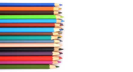 Colour pencils isolated on white background
