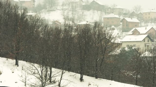 Landscape in snow - (4K)