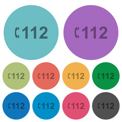 Emergency call 112 color darker flat icons