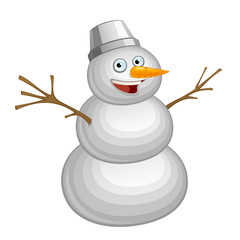 Funny snowman on a white background