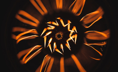 Tungsten lamp glowing over dark background