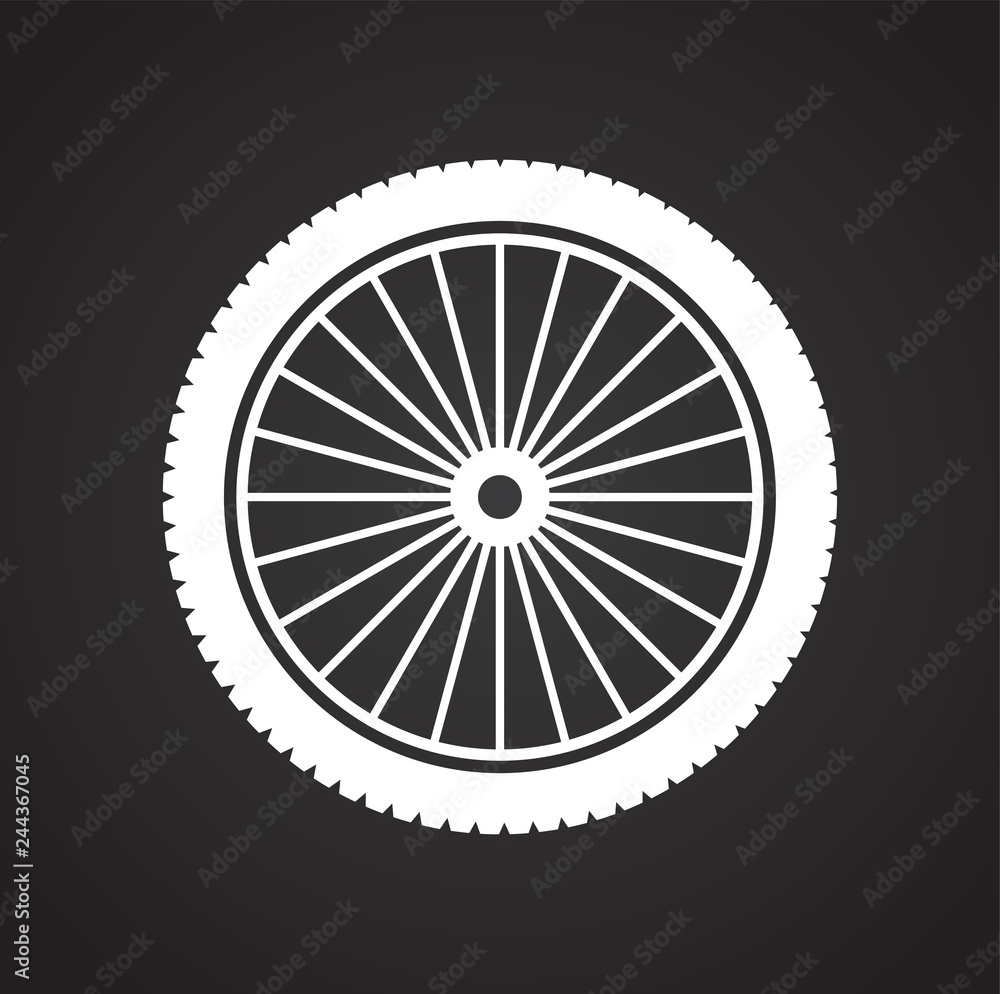 Poster wheel icon on black background for graphic and web design, modern simple vector sign. internet conce