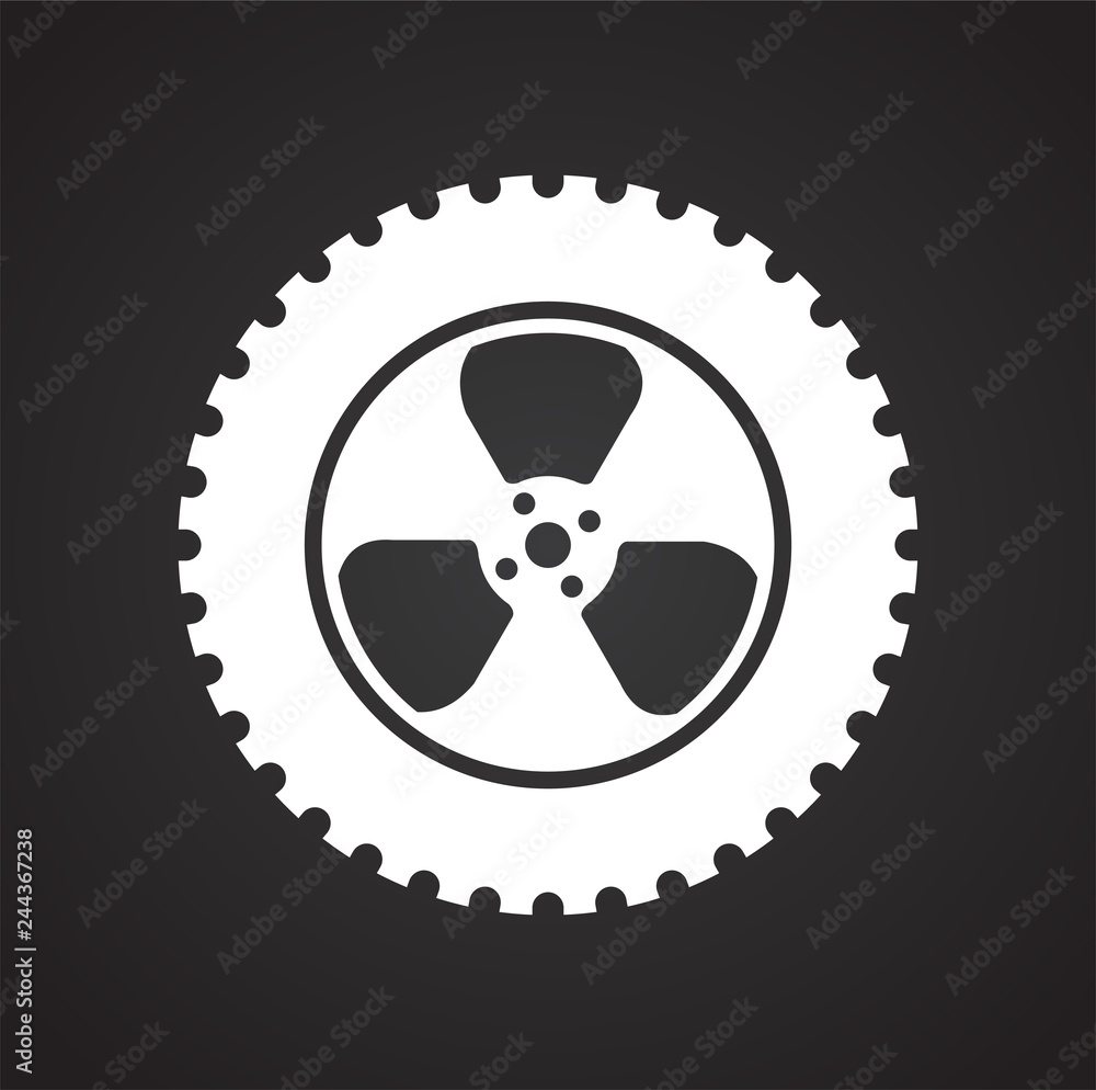 Poster wheel icon on black background for graphic and web design, modern simple vector sign. internet conce