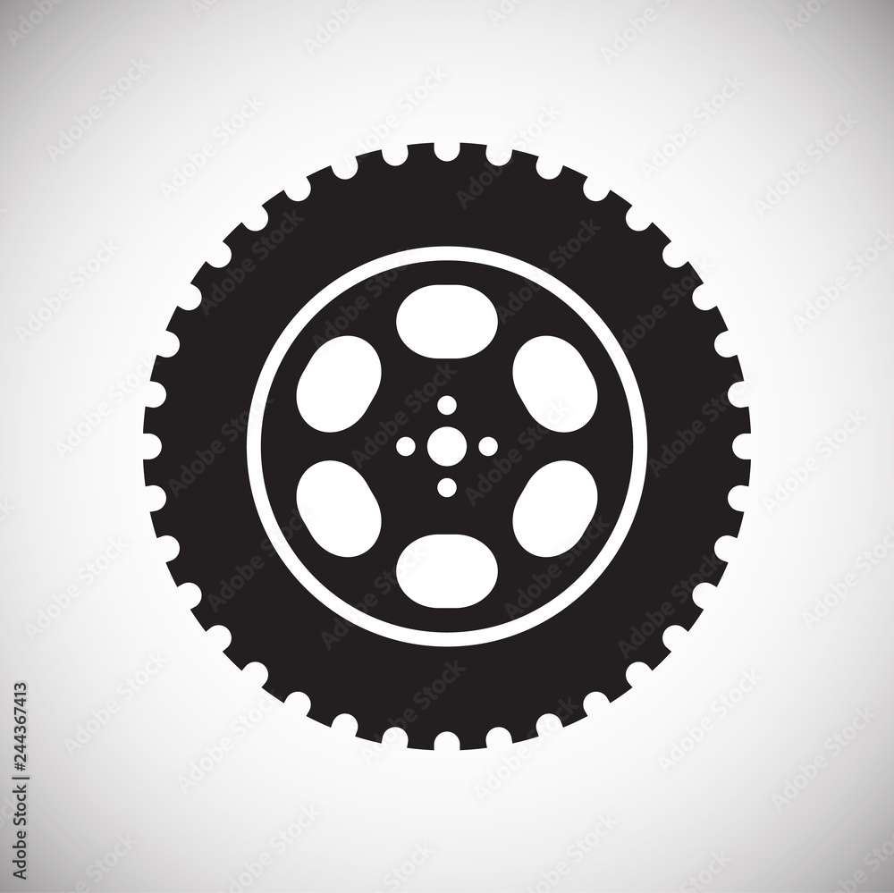 Poster wheel icon on white background for graphic and web design, modern simple vector sign. internet conce