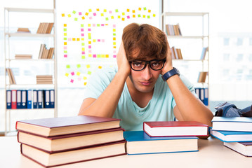 Student preparing for university exams