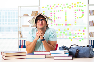 Student preparing for university exams