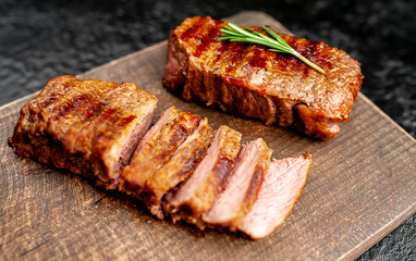 Beef steak on cutting board