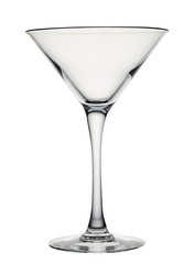 Empty glass cocktail isolated on white background. F