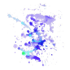 Color splashes on white background. Abstract watercolor background.