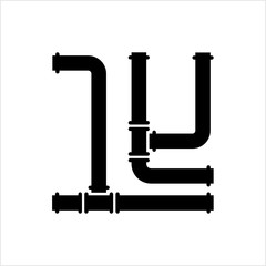 Pipe Icon, Pipe Fitting Icon, Water, Gas, Oil Pipeline, Plumbing Work