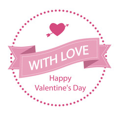 happy valentine's label, vector illustration