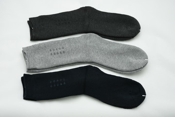 gray mens socks isolated with clipping path