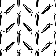 Carrot Icon Seamless Pattern, Vegetable Icon