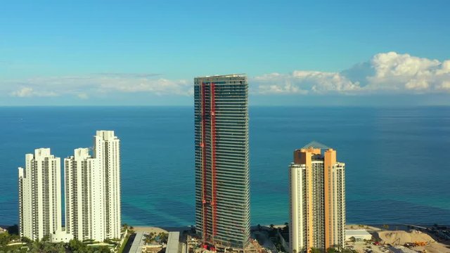 Aerial video Armani Casa sunny Isles Miami Dade FL USA