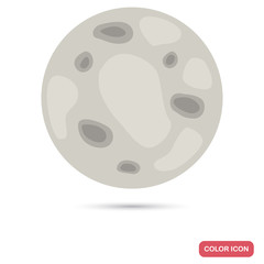 Moon Earth's satellite color flat icon for web and mobile design