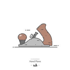 Hand plane - Line color icon