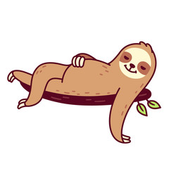 Lazy cartoon sloth © sudowoodo