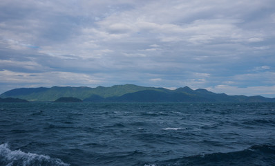 Fototapeta na wymiar landscape,sea and island view from Trat,Thiland,gulf of Thailand 