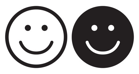 Smile icons. Happy face symbols.