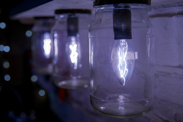 lamps with shallow depth of field