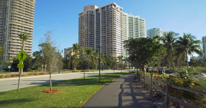 Aventura Florida highrise condominium apartments 4k motion video