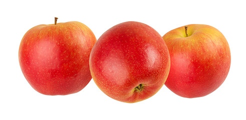 Fresh red apples isolated on white background with clipping path