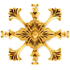 Stucco decoration, gold cartouche frame	