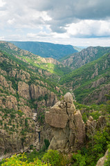 Les gorges du Chassezac et Paysage de Lozère,Occitanie.