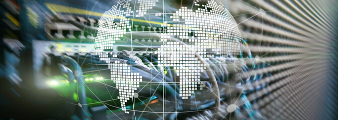 3D Earth as telecommunication and internet technology concept.