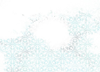 white background with a gray abstract floral ornament