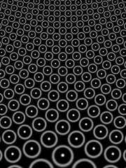 Fototapeta na wymiar Abstract white circle on dynamic black background, advertising pattern