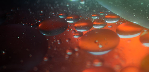 Oil in water bubbles abstract colorful background
