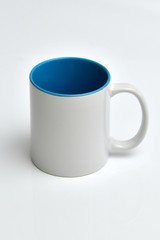 glazed white porcelain mug