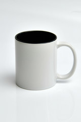 glazed white porcelain mug